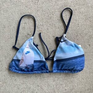 Nike swim sailboat boat women’s triangle bikini top blue NWT